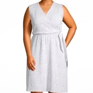 Lane Bryant Gray Sleeveless Faux Wrap Dress